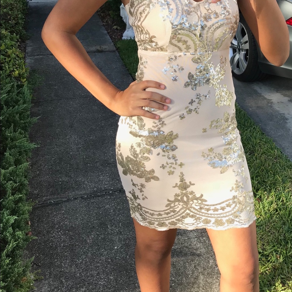 Cream & Gold Dress
